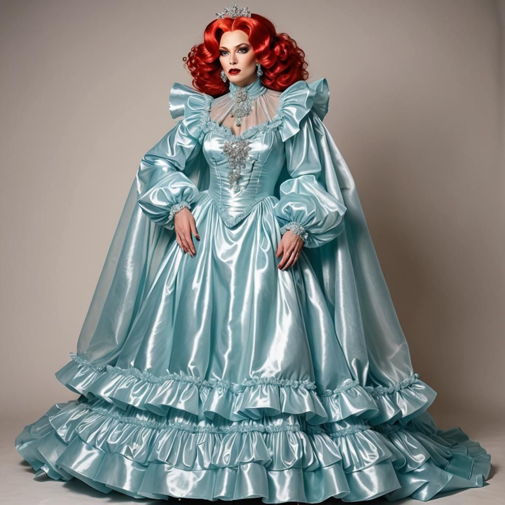 POMPÖÖS Couture. A Satin Wonderland of Sissy Satin Dresses, ...