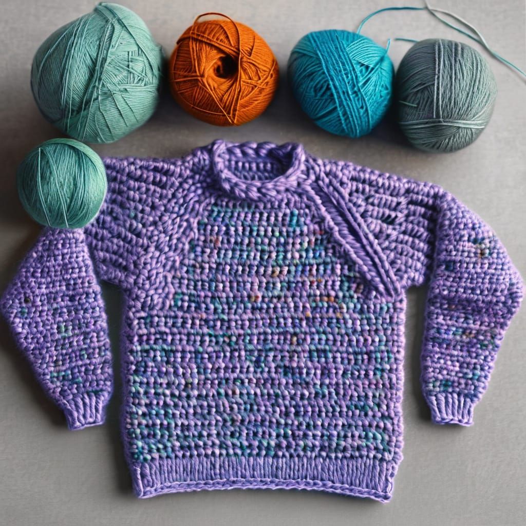 Crochet Yarn Details on a Pullover Sweater