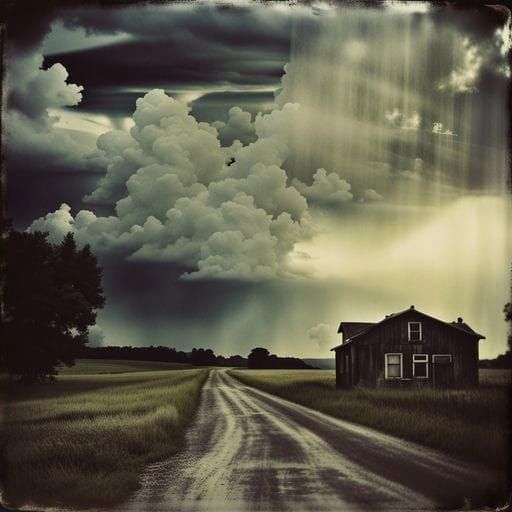 Dramatic Dark Sky with Bright Light