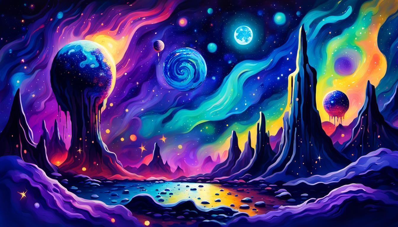 Alien Megalopolis: Surreal Extraterrestrial World in Oil Pai...