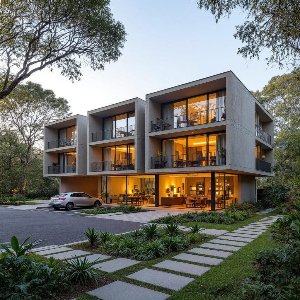 Residential Building in North Lakes: Minimalist Architecture