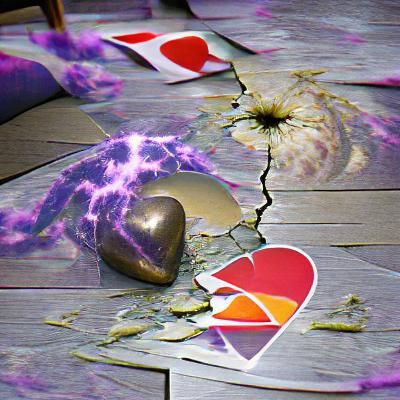 Surreal Psychic Love Damage Abstract Art