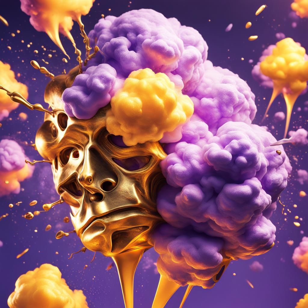 Futuristic Steampunk Explosion in Hyperrealistic Style