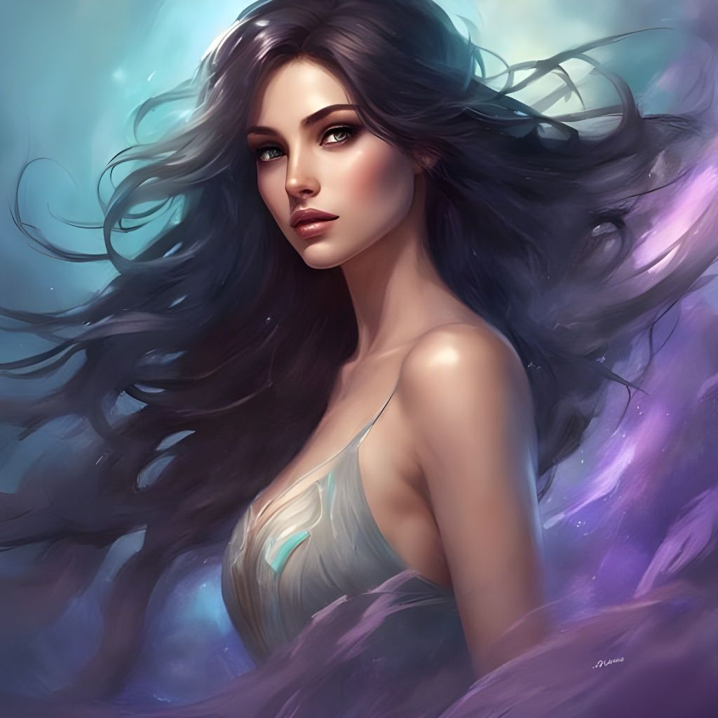 Stunning Syrian Girl Portrait in Splash Art Style