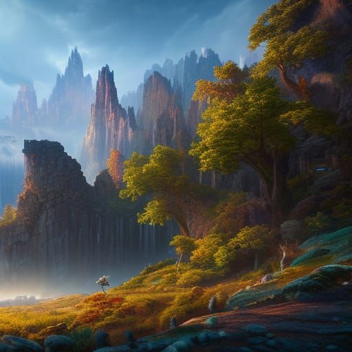 Fantastical Matte Painting in Deep Color