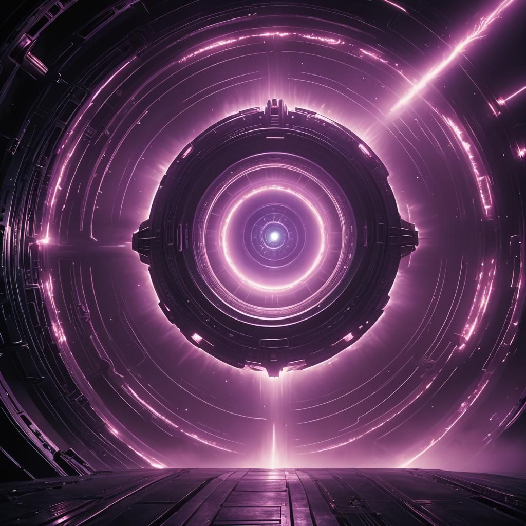 UFO Through Stargate in Surreal Cinematic Style