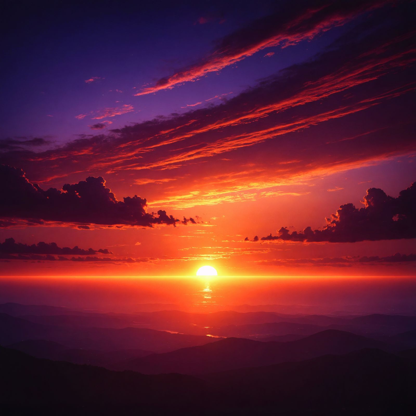 Spectacular Sunset Scene with Vivid Colors