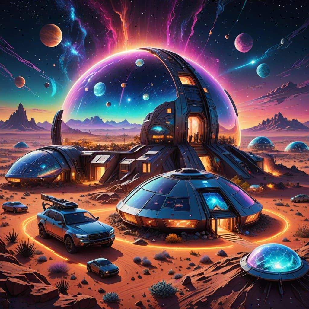 Futuristic Oasis in the Cosmos