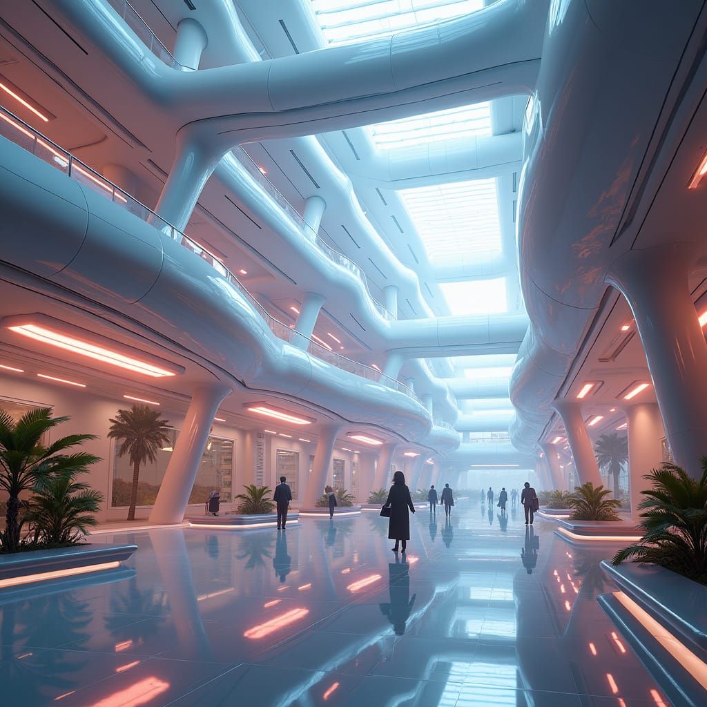 Futuristic High-Tech Educational Institution in 3D Rendered ...