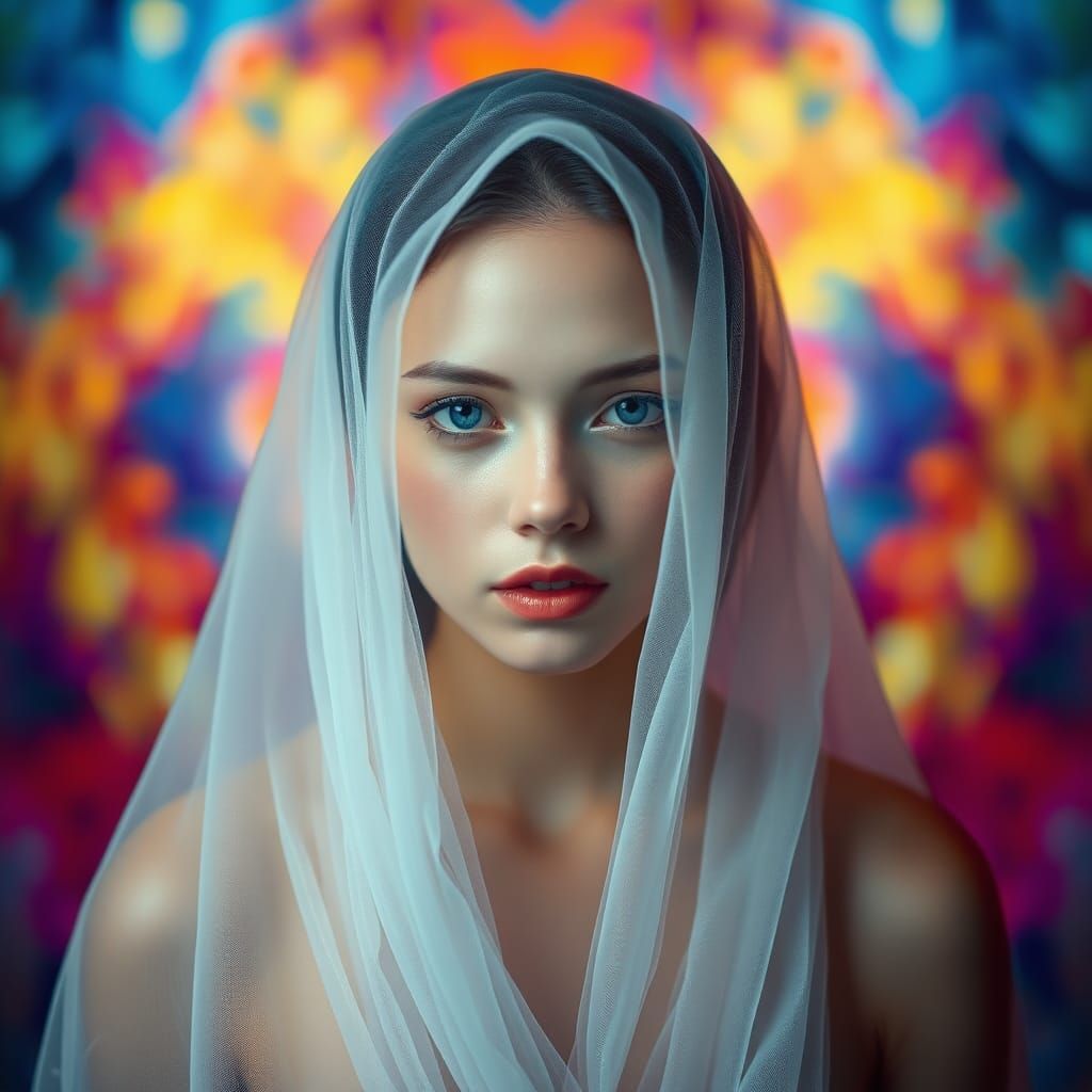 Ethereal Beauty: Ghostly Female Portrait in 8K