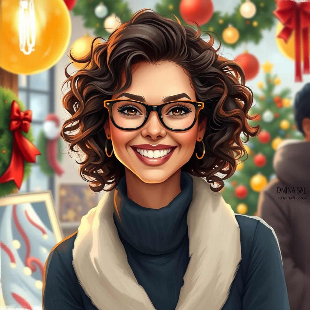 Sociable Woman Steals the Show at Christmas