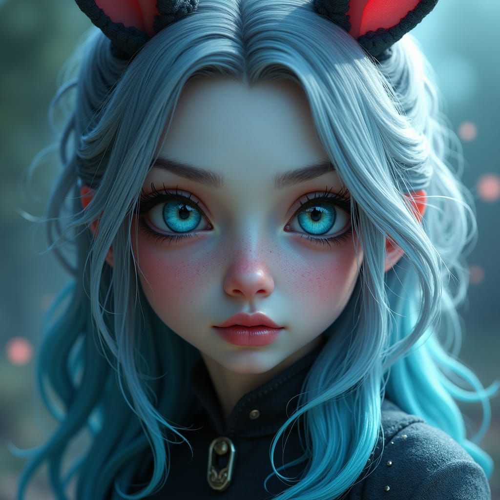 Mad Hatter's Daughter Portrait in Detailed Digital Art