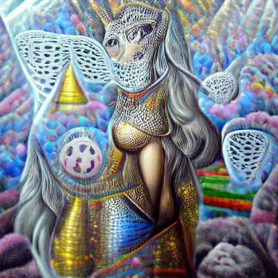 Psychedelic Mithril Goddess Surreal Painting