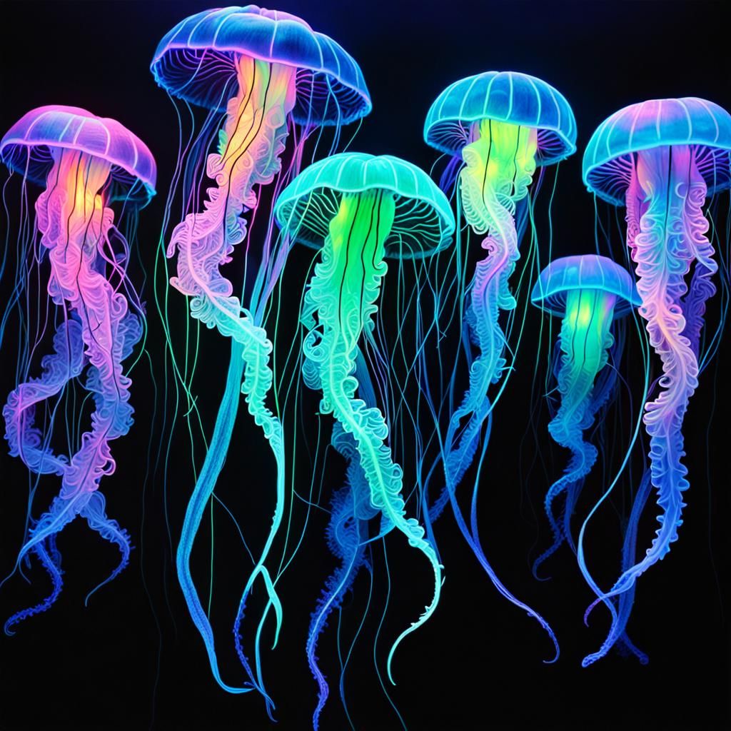 Bioluminescent Jellyfish Bio Art Experiment