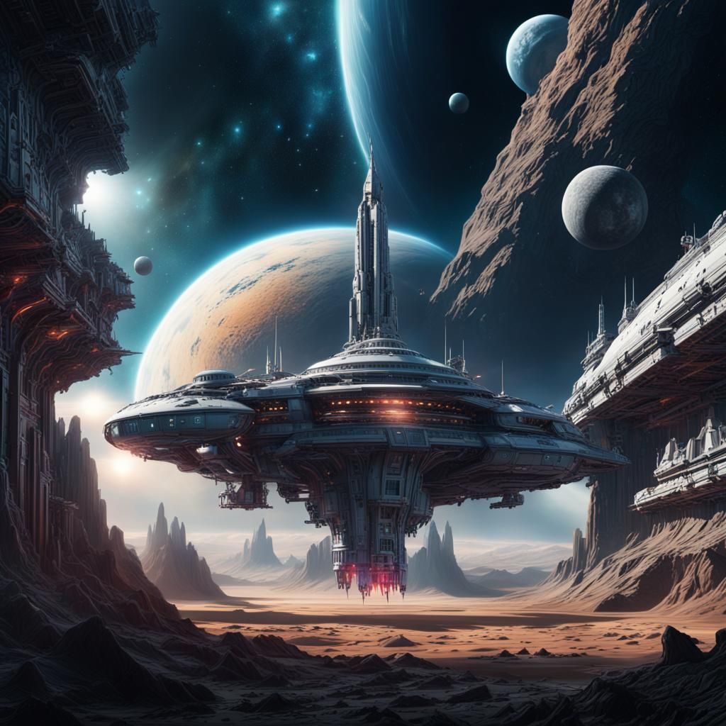 Epic Intergalactic Space Mission Digital Matte Painting