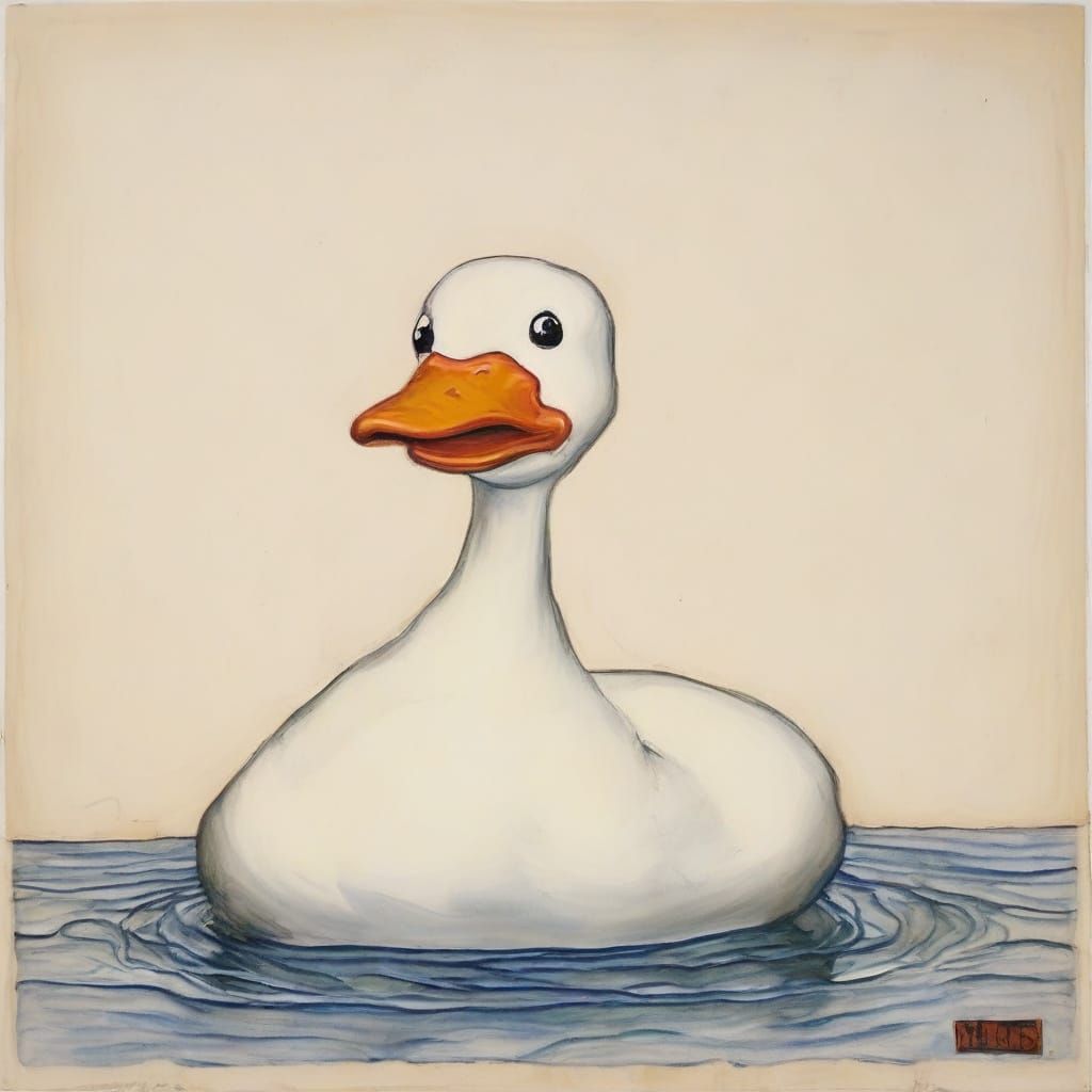 Surrealist Rubber Duck Inspired by Egon Schiele and Pavel Fi...