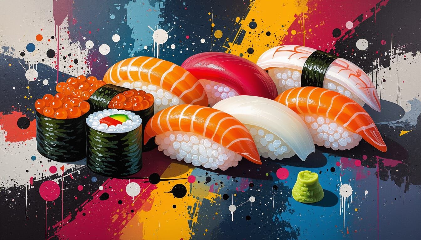 Abstract Sushi Art Inspired by Street Art
