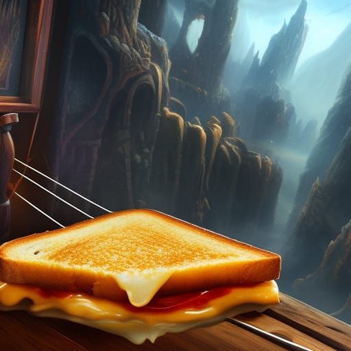 Fantastical Grilled Cheese Sandwich in Detailed Matte Painti...