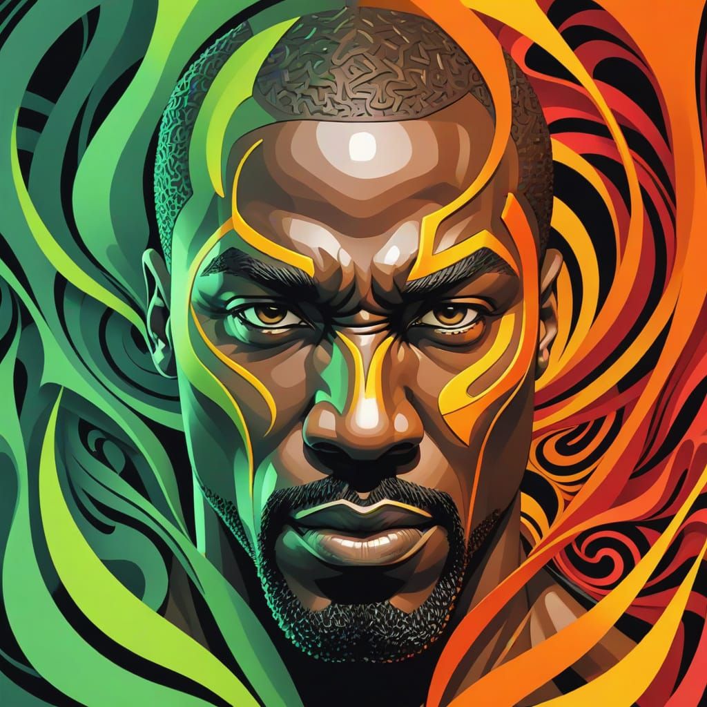 Luke Cage Abstract Vector Fractal Art