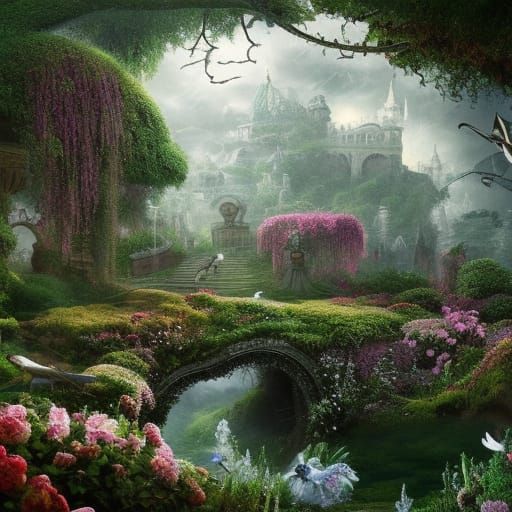 Fairytale Garden in Epic Digital Matte Painting