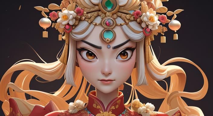 Empress Dowager Mu: Hyperrealistic Portrait in Imperial Atti...