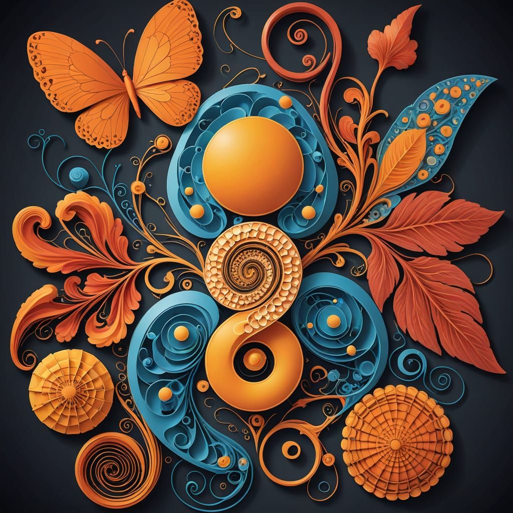 Abstract Mathematical Curves and Spirals Rendered