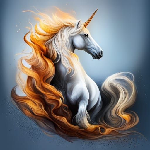 Fiery Ink Splash Unicorn in High Contrast