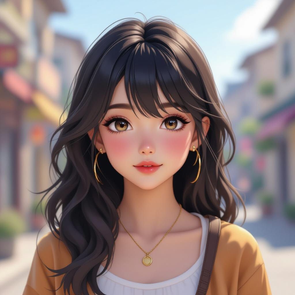 Photorealistic Digital Painting of a Detailed Anime Girl