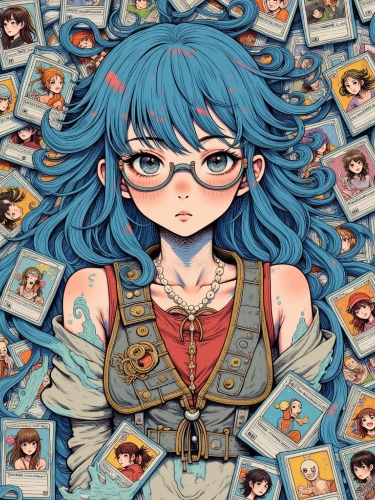 Anime Pirate Queen with Trading Card Treasure Trove