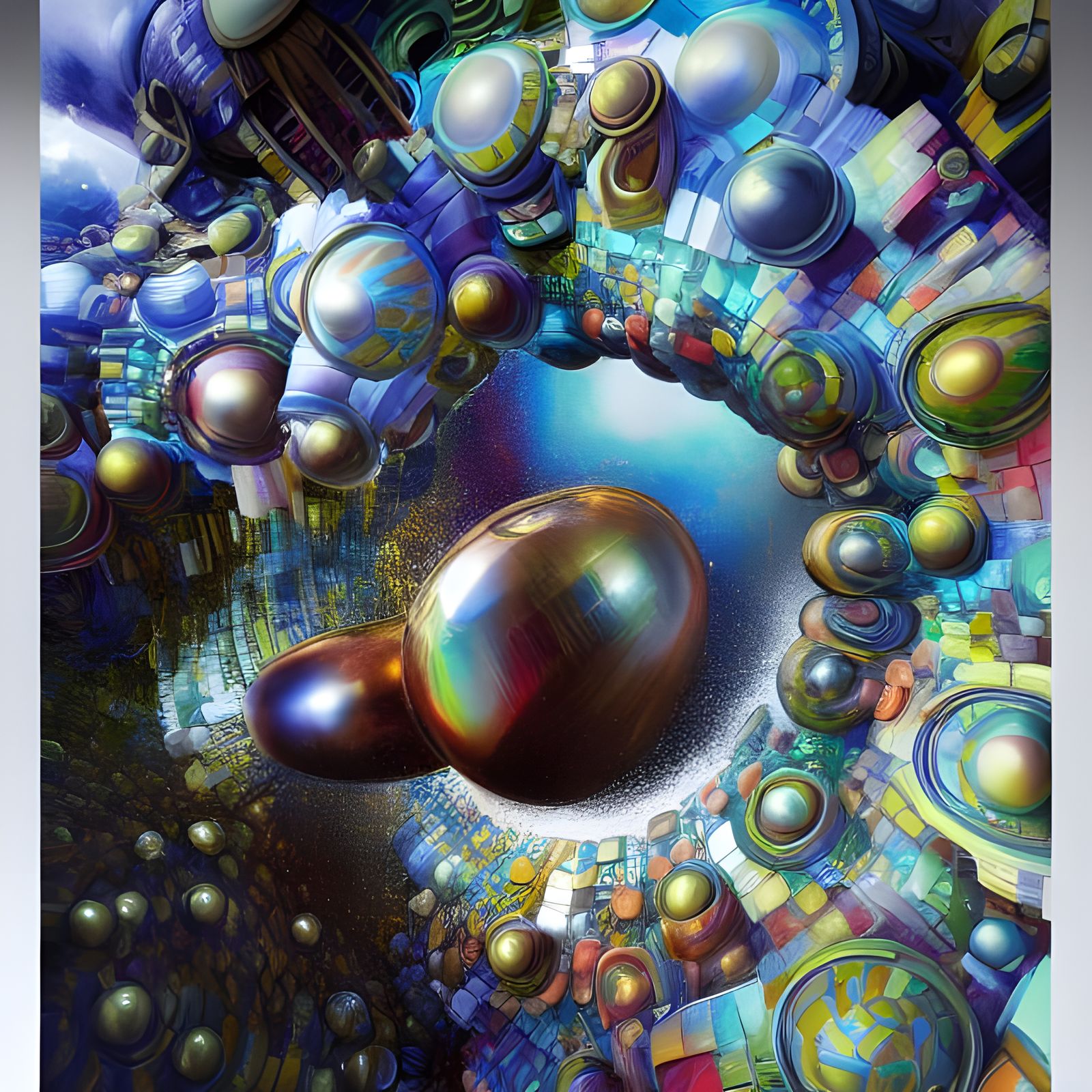 Geometric Abstract Art in Striking Polychromatic Style