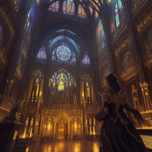 Heroes in Surreal Room Filled with Paintings