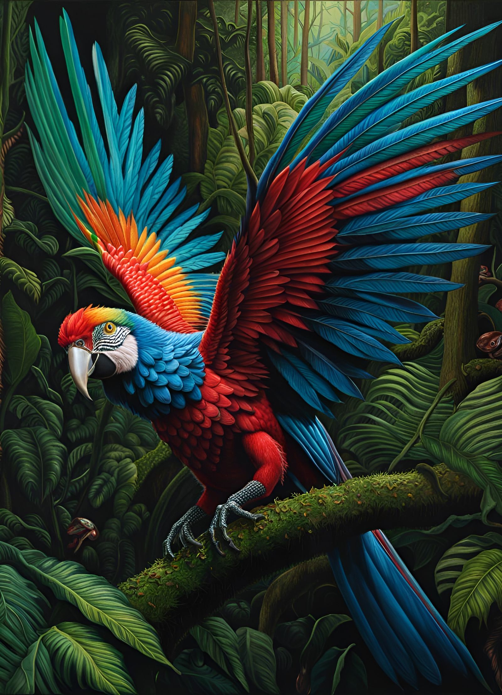 Magnus the Red: Bird of Paradise Wings in Colored Pencil