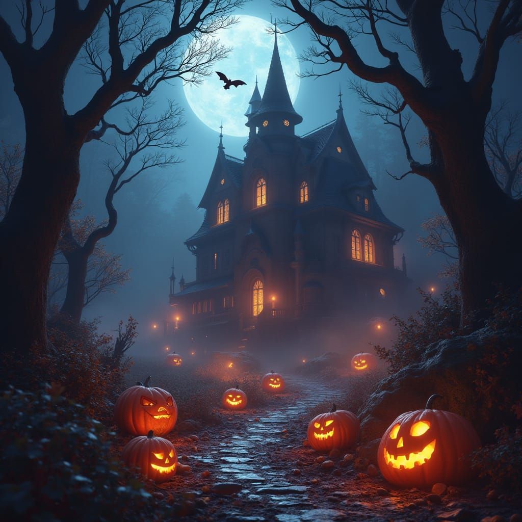Intricate Halloween Concept Art Splash Screen