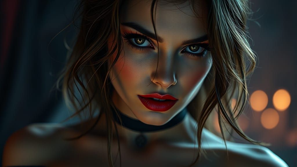 Ethereal Vampire Maiden in Cinematographic Splendor