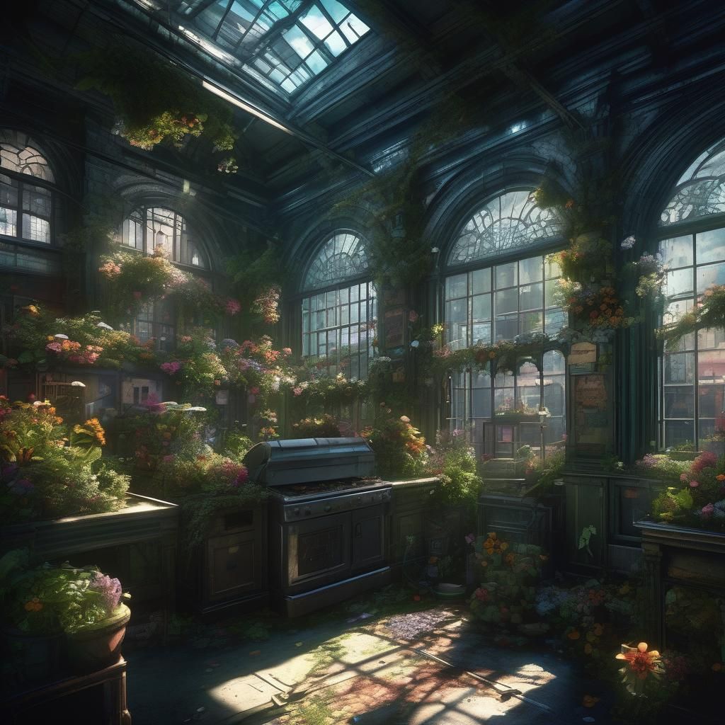 Biophilic Biopunk Floral Design in Photorealistic Style