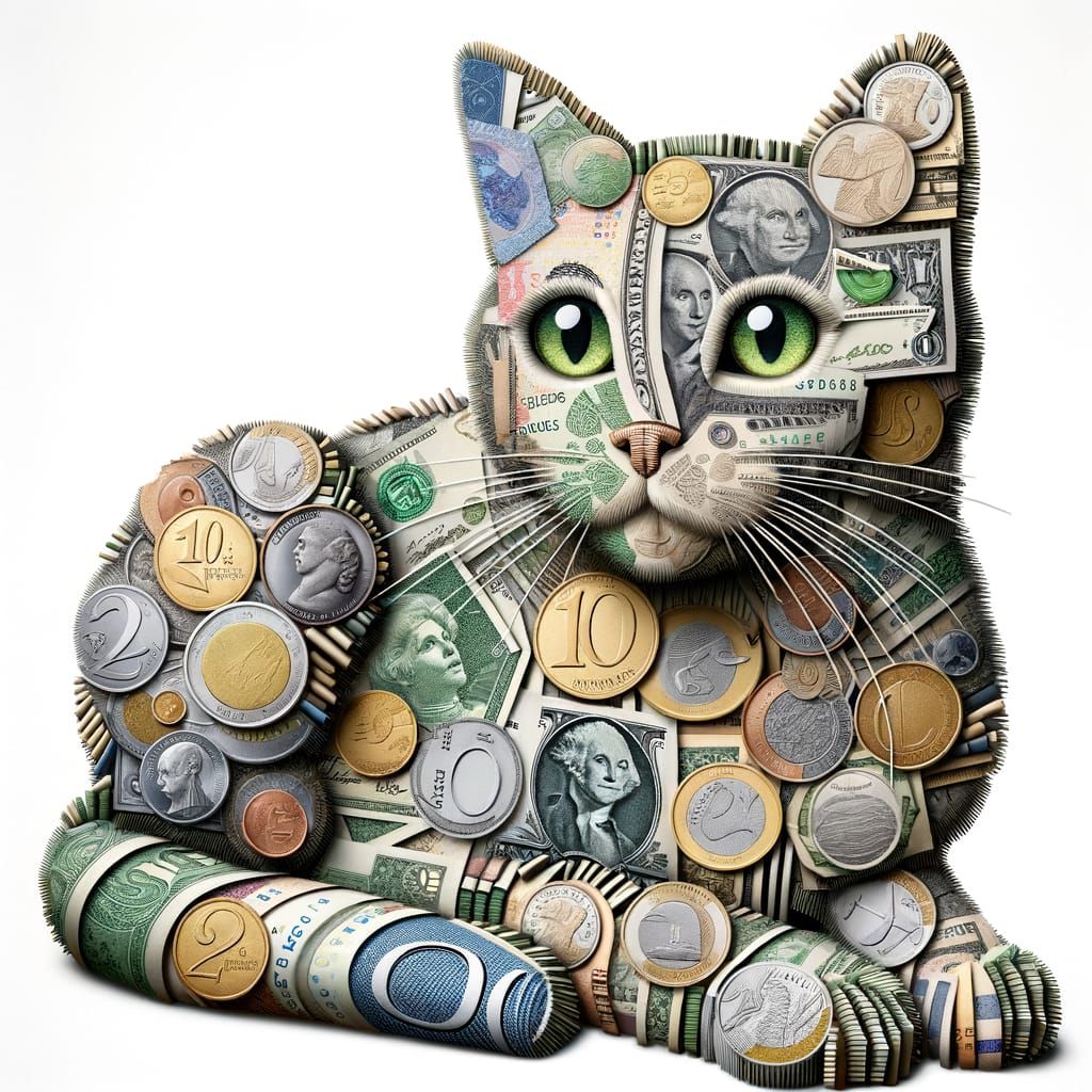 Currency Cat: An Ultrarealistic Money Sculpture