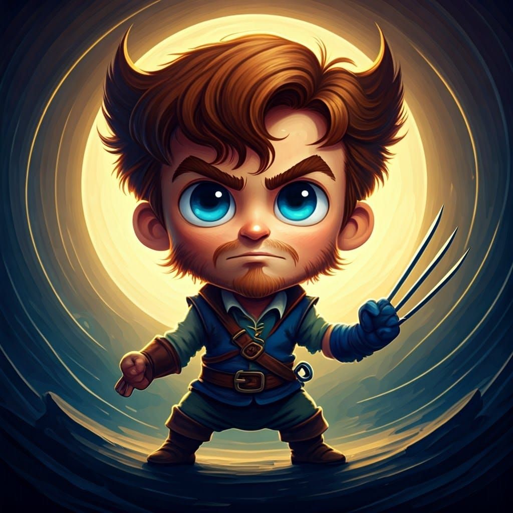 Chibi Hero in Moonlit Caribbean