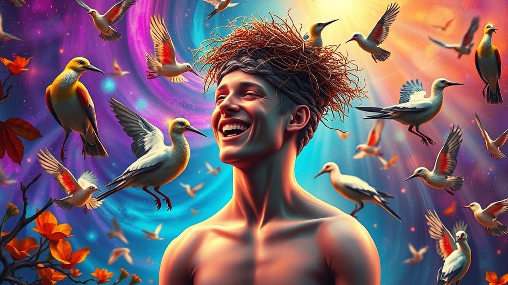 Ancient Greek Transformation into Cosmic Birds