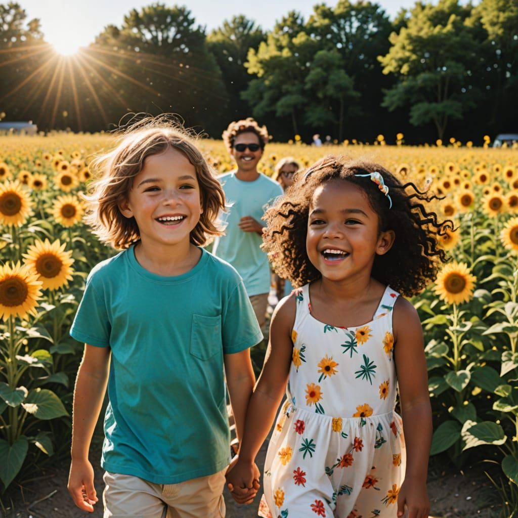 Joyful Summer Scene in Vibrant Colors