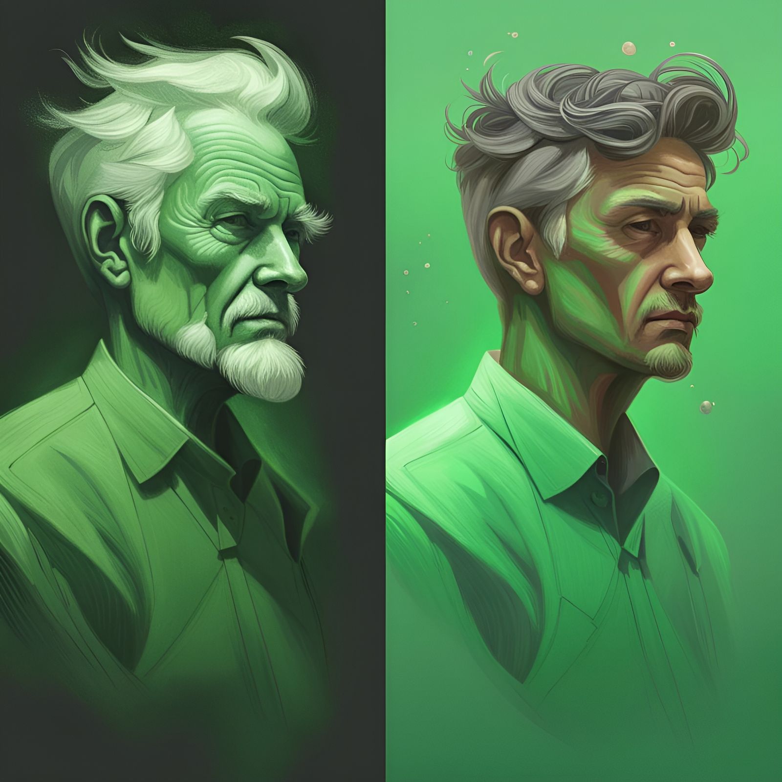 Surreal Portrait: Old Man Transforms to Young Man