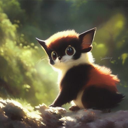 Adorable Pichu Close-Up: Majestic Oil Painting