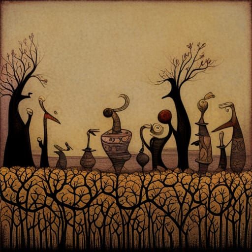 Charming Storybook Scene in Classic Illustration Style