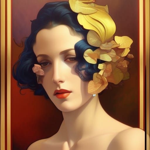 Art Deco Portrait of a Beautiful Woman