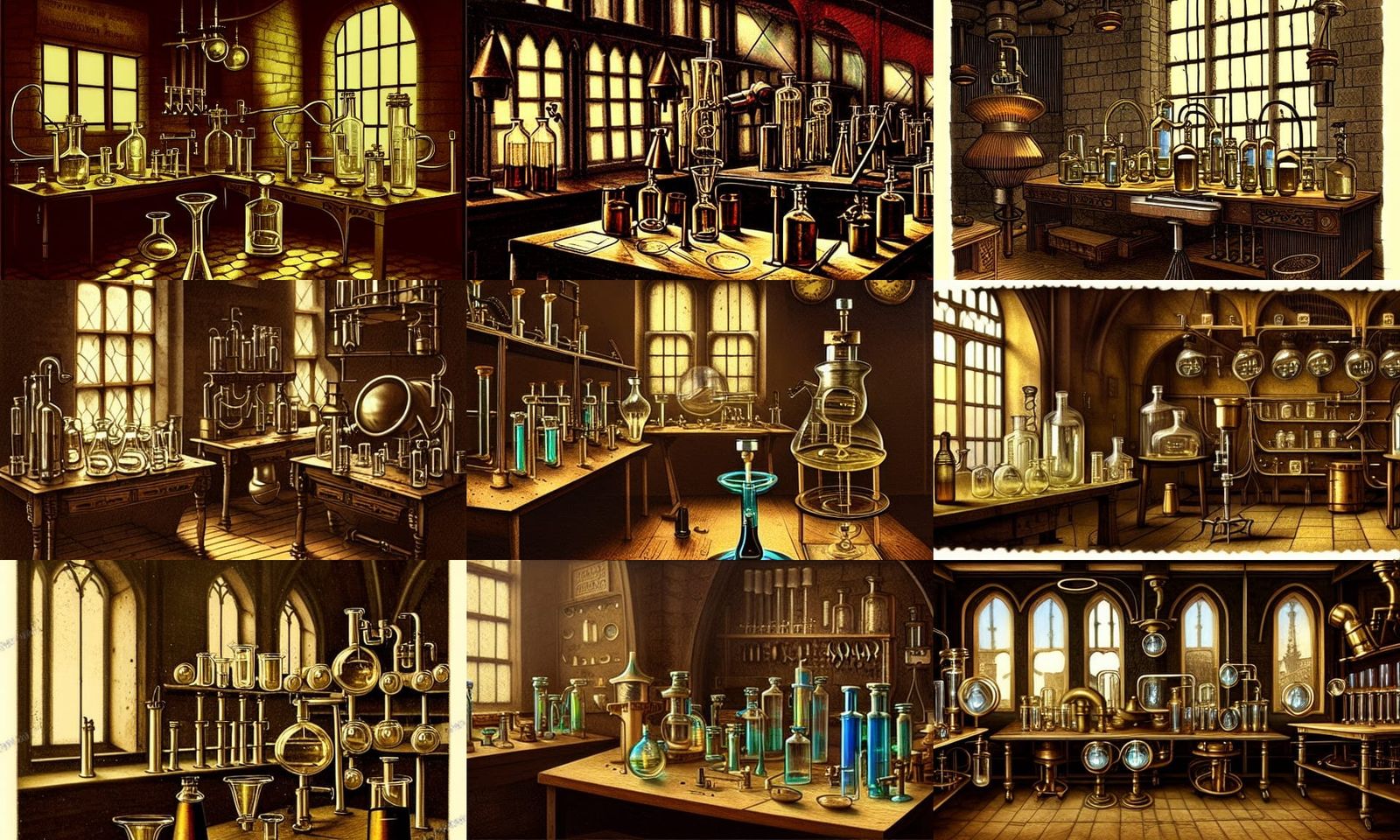 Steampunk Victorian Lab in Medieval Castle
