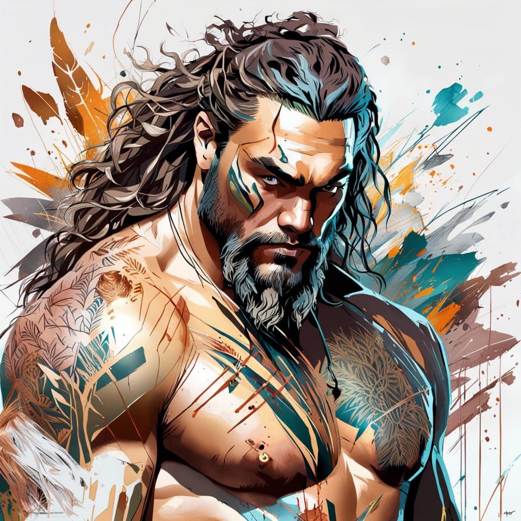 Jason Momoa Detailed Full Body Photograph