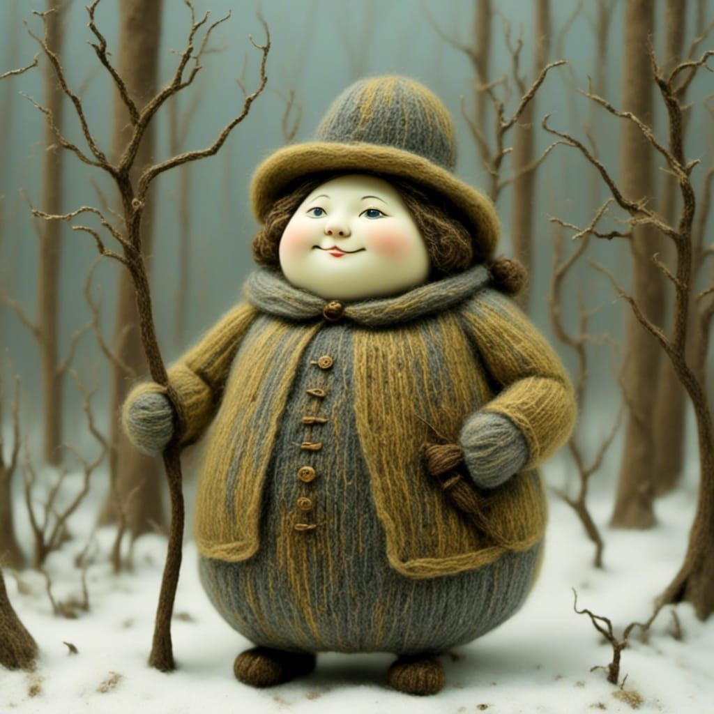 <lora:Fatsy:1.0> <lora:WoolenKatzz:1.0> <lora:Whimsey-Wood:1.0> a winter walk
