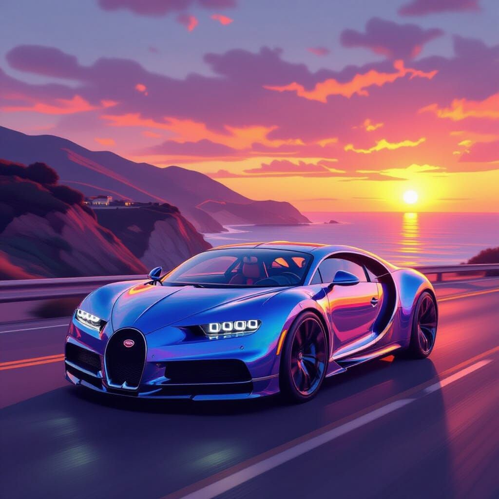 Chameleon Bugatti Veyron on Pacific Coast Highway
