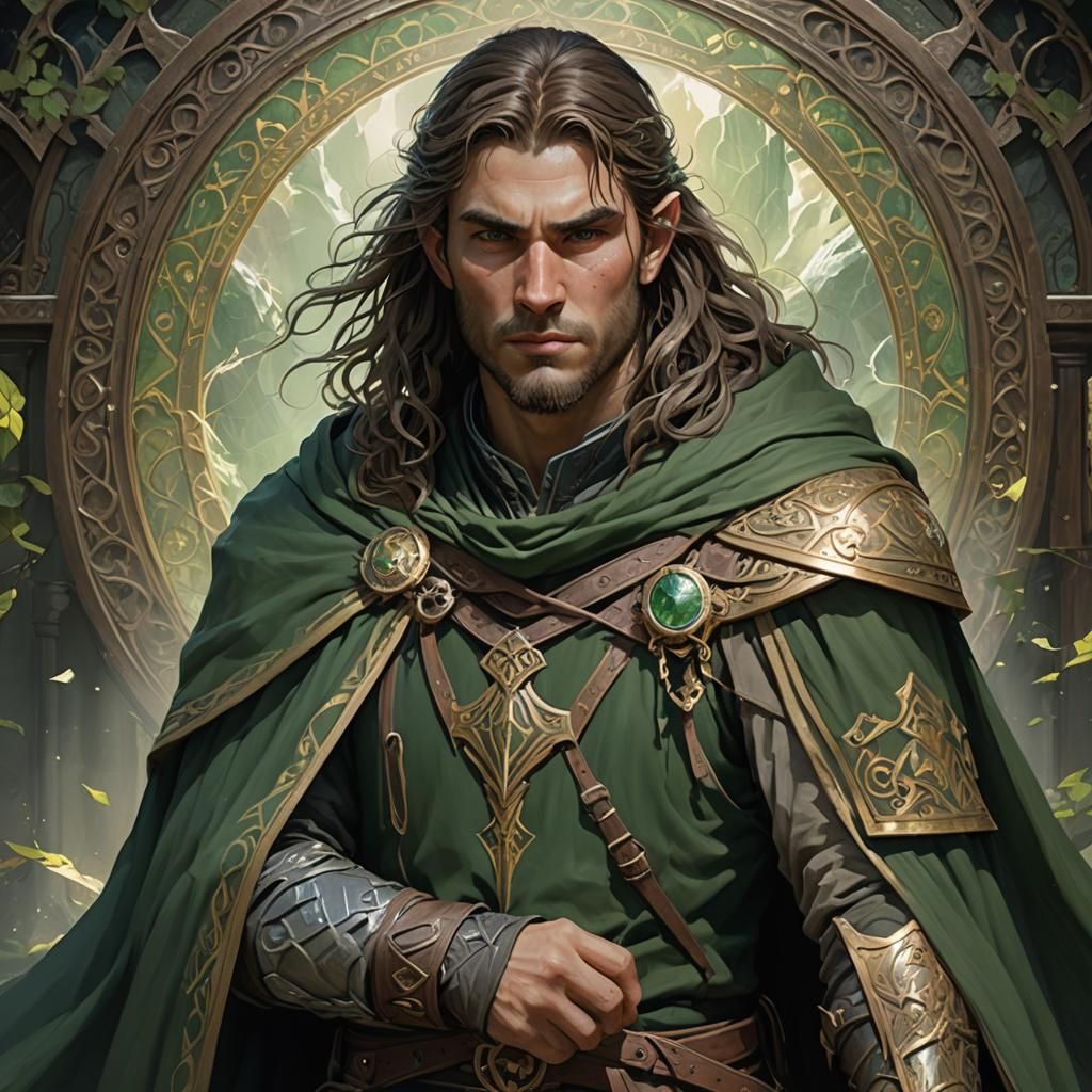 Ithilien Ranger Portrait in Art Nouveau Style