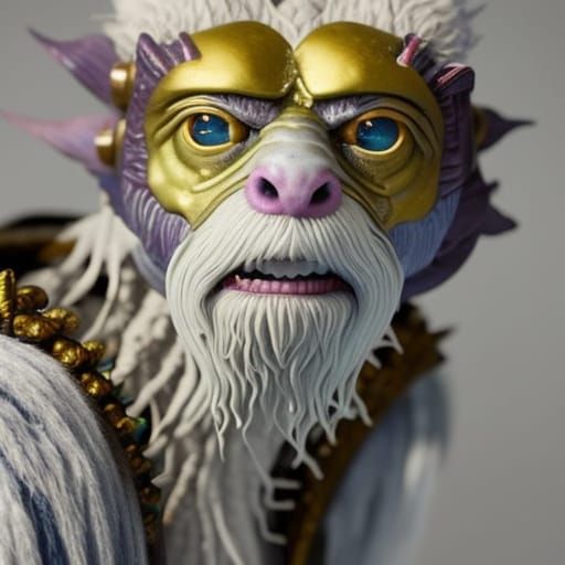 Hyperrealistic Portrait of an Arctic Mage in a Void Demon's...