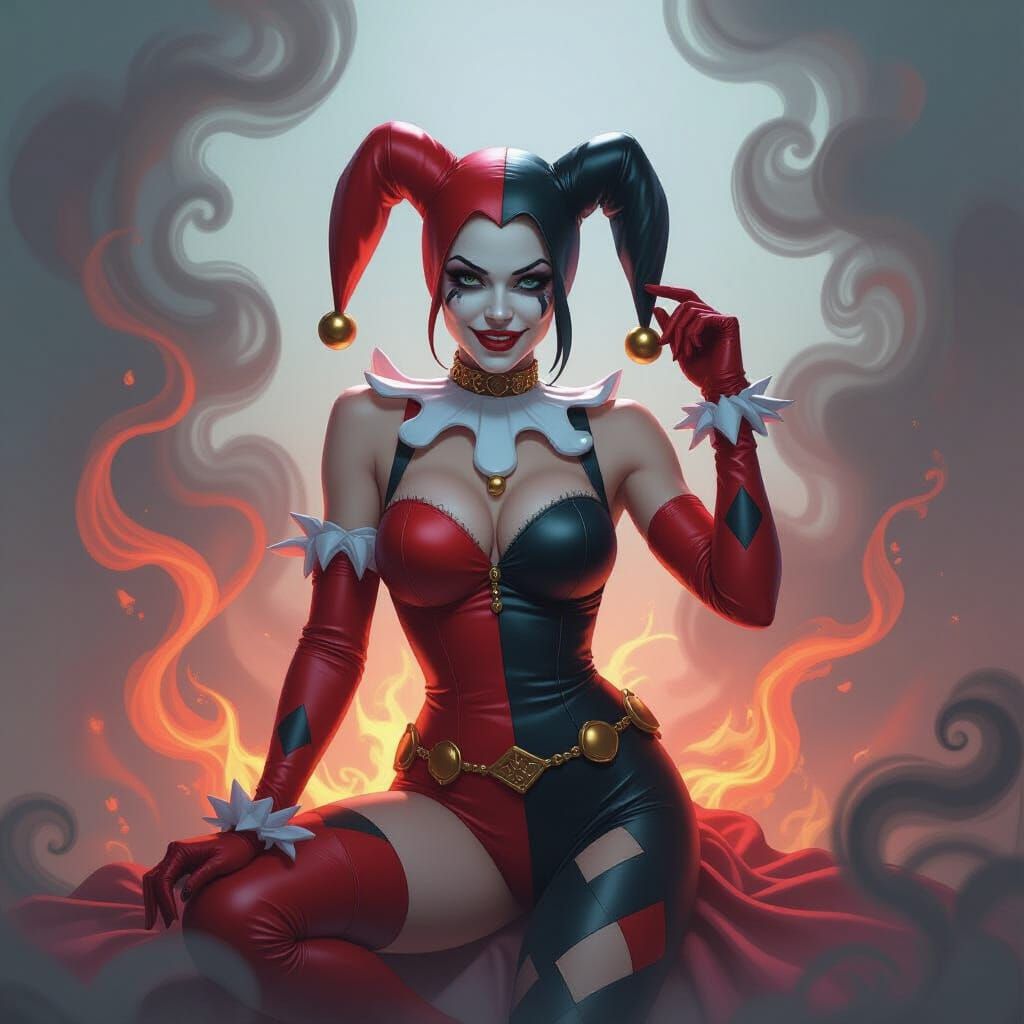 Harley Quinn in Dreamlike Surrealist Futurism